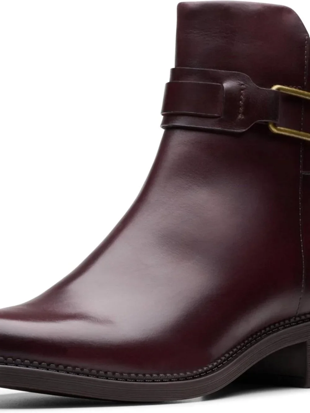 Clarks Burgundy Leather Ankle Boot Size 9.5 W - Picture 1 of 4